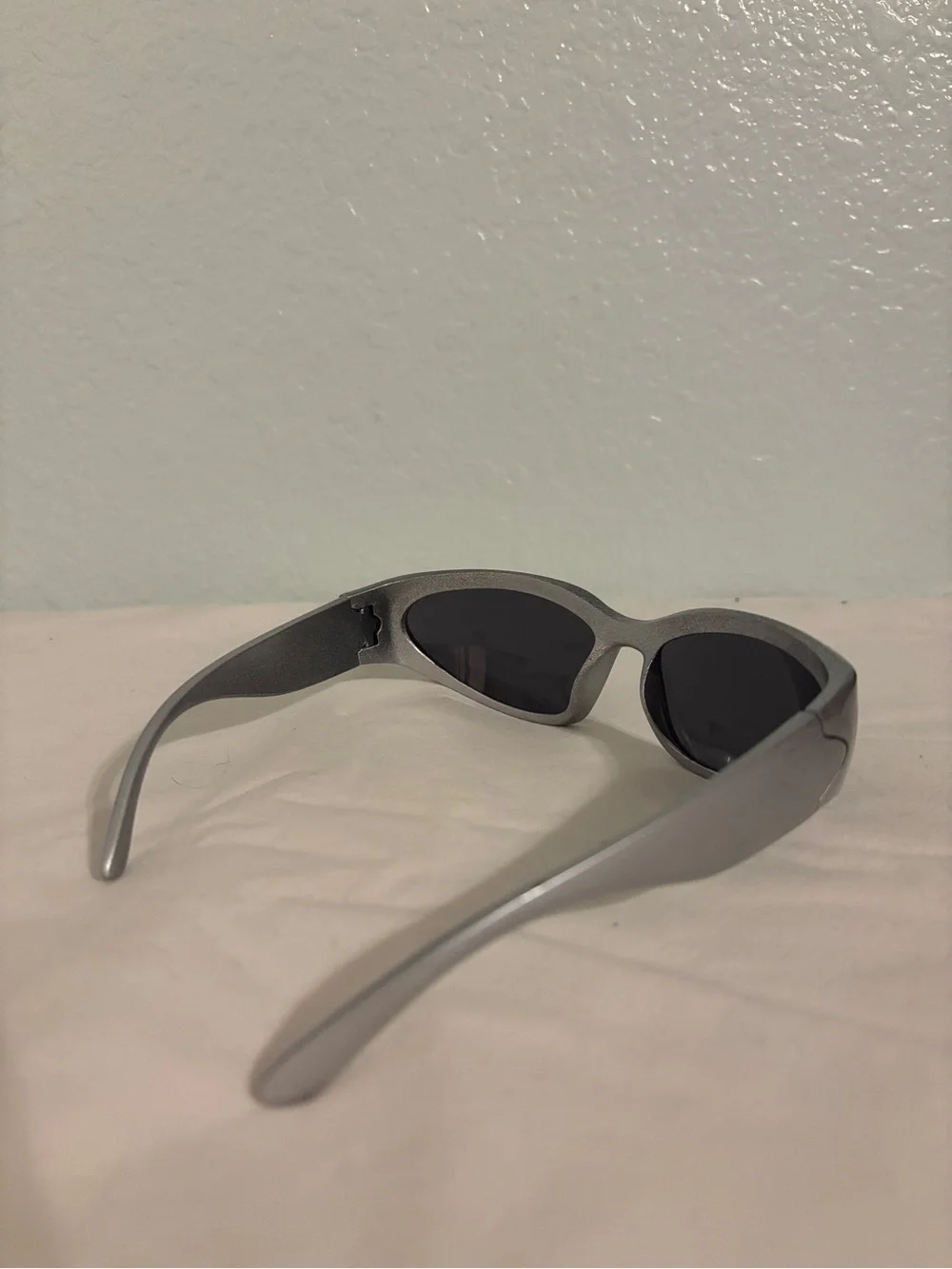 Women's 2000s Silver Sunglasses with Dark Lenses